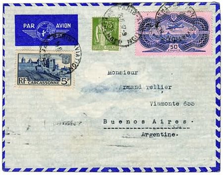 FRANCIA - 1938, Posta aerea, 50 f. Simoun (15) + 2 complementari su...