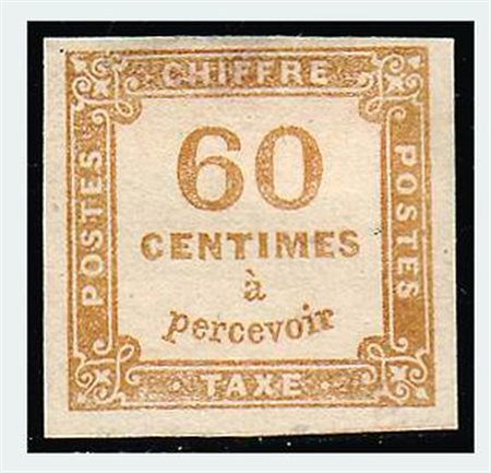 FRANCIA - 1871-78, Segnatasse, 60 c. giallo (8). (Em.Diena - Fiecchi -...