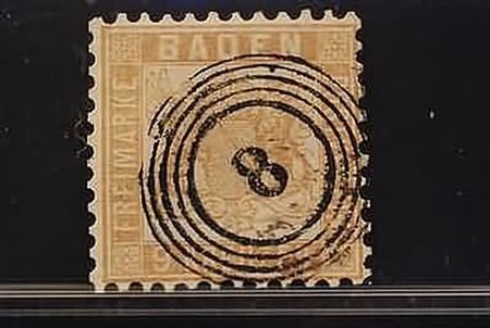 ANTICHI STATI TEDESCHI - 1862-65, BADEN, 9 k. bruno chiaro (19a).(USATO)