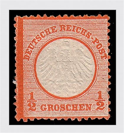GERMANIA IMPERO E REICH - 1872, Aquila, scudo piccolo 1/2 gr. rosso arancio...