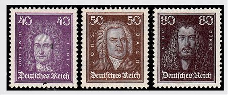 GERMANIA IMPERO E REICH - 1926-27, Uomini illustri 13 valori cpl. (378/89)....