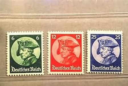 GERMANIA IMPERO E REICH - 1933, Federico il Grande, 3 valori cpl....