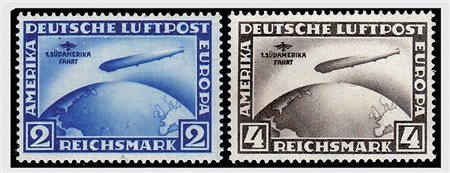 GERMANIA IMPERO E REICH - 1930, Posta aerea, Sudamerika Fahrt 2 valori cpl....
