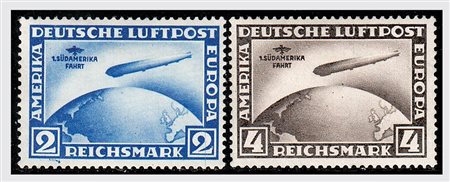 GERMANIA IMPERO E REICH - 1930, Posta aerea, SudamerikaFahrt 2 valori cpl....