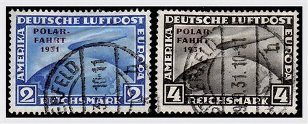 GERMANIA IMPERO E REICH - 1931, Posta aerea, Zeppelin Polar Fahrt 3 valori...
