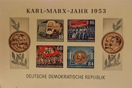 GERMANIA OCCIDENTALE - 1953, Foglietti Carlo Marx non dentellati (Unif....