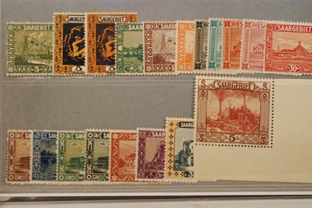 AREA TEDESCA - 1922, SARRE, Vedute 18 valori cpl. (83/100) + il n. 84a....