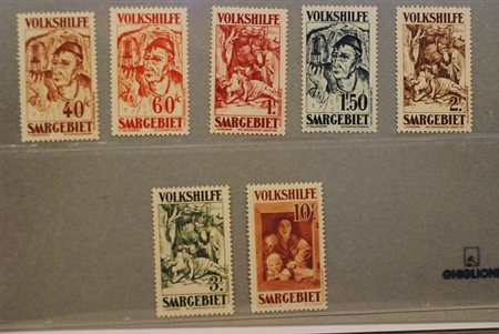 AREA TEDESCA - 1931, SARRE, Beneficenza 7 valori cpl. (141/47).(GOMMA INTEGRA)