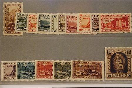 AREA TEDESCA - 1934, SARRE, Plebiscito 16 valori cpl. (173/88).(GOMMA INTEGRA)