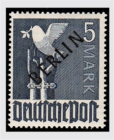 AREA TEDESCA - 1948, BERLINO, soprastampa nera,. 20 valori cpl. (1/A-20/A)....