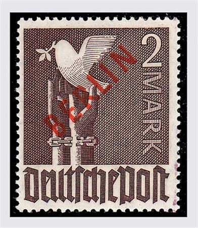 AREA TEDESCA - 1949, Soprastampa rossa, 14 valori cpl. (1B-18/B)....