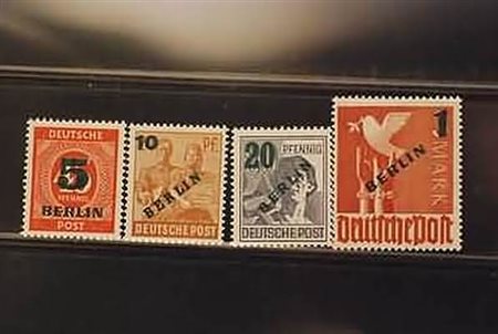 AREA TEDESCA - 1949, BERLINO, Soprastampati 4 valori cpl. (47/50).(GOMMA...