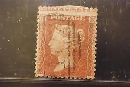 GRAN BRETAGNA - 1855, 1 p. bruno rosso (14) con dentellatura orizzontale...