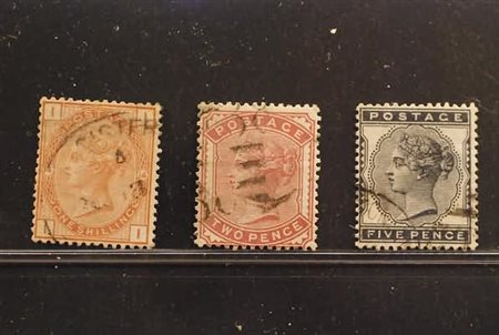 GRAN BRETAGNA - 1880-81, tre buoni valori (66-70-71).(USATO)