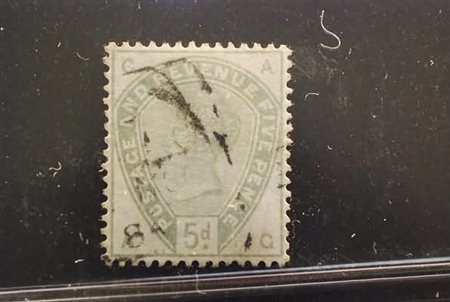 GRAN BRETAGNA - 1883, 5 p. verde (82).(USATO)
