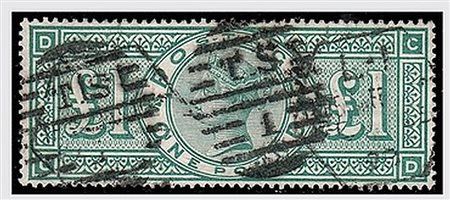 GRAN BRETAGNA - 1891, Vittoria, 1 sterlina verde (105). (Donnini).(USATO)