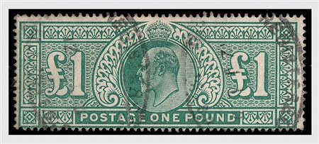 GRAN BRETAGNA - 1902, Edoardo VII, 1 sterlina verde (121). (Cert. E....