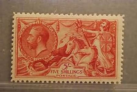 GRAN BRETAGNA - 1918, Giorgio V, Cavalli marini, 5 s. tiratura Bradbury...