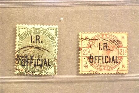 GRAN BRETAGNA - 1885, Servizio, 2 valori (4, 5). Il n. 4 assottigliato. Da...