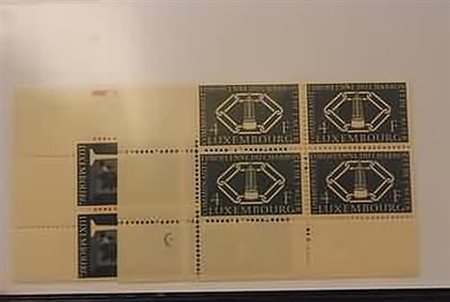 LUSSEMBURGO - 1956, C.E.C.A. 3 valori cpl. (511/13) in quartine.(GOMMA INTEGRA)