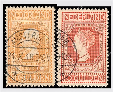 OLANDA - 1913, Centenario Indipendenza, 2 alti valori (92, 93).(USATO)