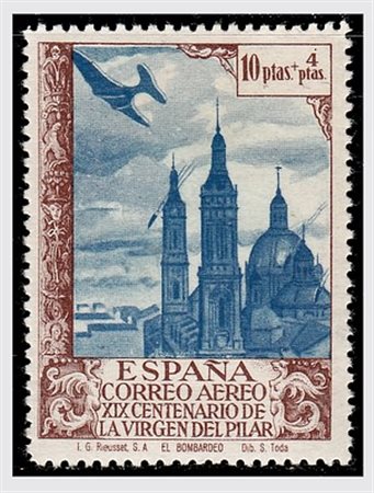 SPAGNA - 1940, Vergine del Pilar 24 valori cpl. (691/704+A.) + l'espresso...