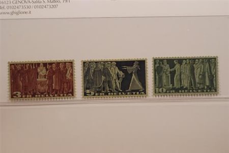 SVIZZERA - 1942, Simboli Indipendenza, 3 valori cpl. (313A/15A).(GOMMA INTEGRA)