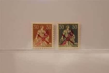 SVIZZERA - 1919-20, Posta aerea, soprastampati "elica" 2 valori cpl. (1/2)....