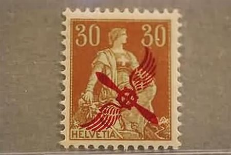 SVIZZERA - 1919-20, Posta aerea, 30 c. soprastampato "elica" (1) con...