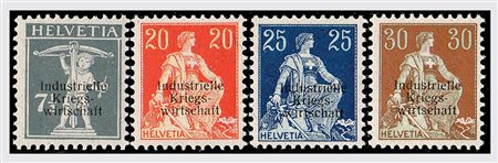 SVIZZERA - 1918, Servizio, Industrielle Kriegs-Wirtschaft 8 valori cpl....