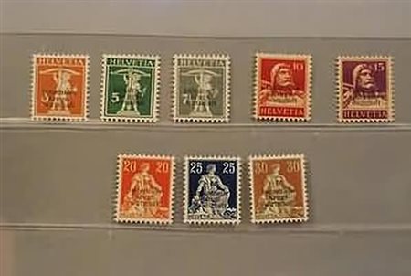 SVIZZERA - 1918, Servizio, soprastampati "INDUSTRIELLE KRIEGS - WIRTSCHAFT" 8...