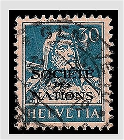 SVIZZERA - 1924, Servizio, Societè des Nations 3 valori con carta goffrata...