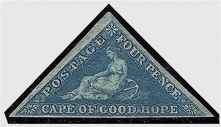 COLONIE INGLESI - 1853, CAPE OF GOOD HOPE, 4 p. azzurro intenso (S.G.4-Yv.2)....