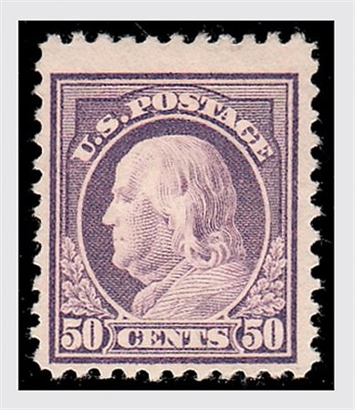 STATI UNITI - 1908, Franklin, 50 c.violetto (205). (Cert.Terrachini).(GOMMA...