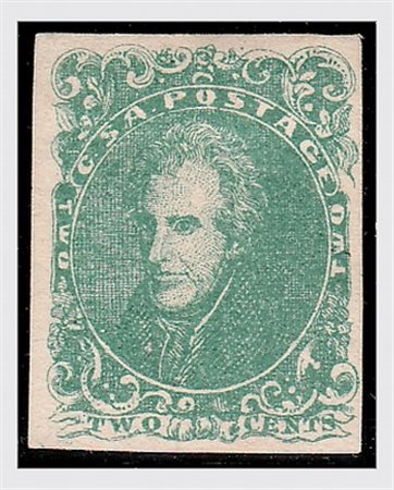 STATI UNITI - 1862, STATI CONFEDERATI, Jackson 2 c. verde (3) nuovo senza...