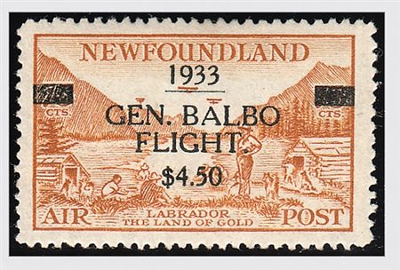 TERRANOVA - 1933, Posta aerea, soprastampato 4,50 dollari su 75 c. (S.G....