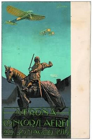 CARTOLINE - 1910, AVIAZIONE, Verona, Concorsi aerei, cartolina ufficiale...