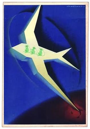 CARTOLINE - AVIAZIONE, cartolina propagandistica per le linee Atlantiche...