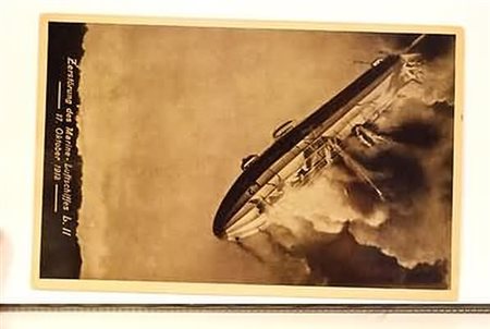 CARTOLINE - AVIAZIONE - DIRIGIBILI, cartolina illustrata del disastro del...
