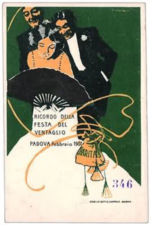 CARTOLINE - 1901, ILLUSTRATORI - DUDOVICH, Festa del Ventaglio - Padova,...