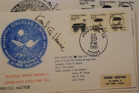 TEMATICHE - 1985, SPAZIO USA "Space Shuttle STS-20" 4 buste con gli autografi...