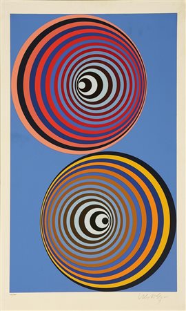 VASARELY VICTOR (1906 - 1997) Tiratura 145/500 . Firma e tiratura in basso a...