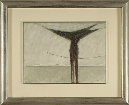 FAYER CARLO (n. 1924) Firma in basso a destra. Tecnica mista su cartone Cm 40x30