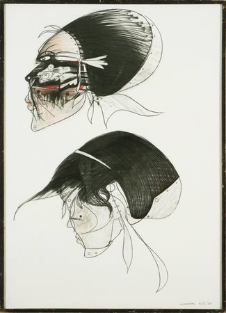 GUERRESCHI GIUSEPPE (1929 - 1985) "Autentica dell'artista su fotografia....