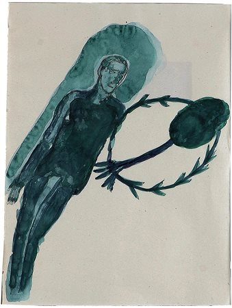 PALADINO MIMMO Provenienza Galleria Mazzoli di Modena. Firma e anno al retro....