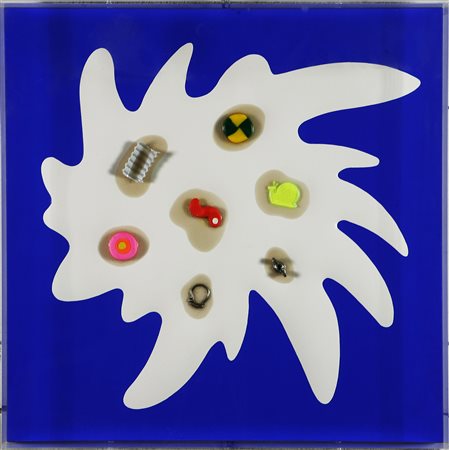 NUCARA RENZO (n. 1955) Entro teca di plexiglass Autentica dell'artista su...