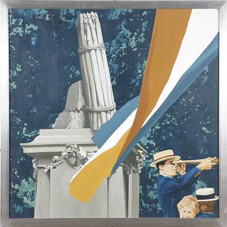 DEODATO PINO (n. 1950) Autentica dell'artista su fotografia. Olio su tela Cm...