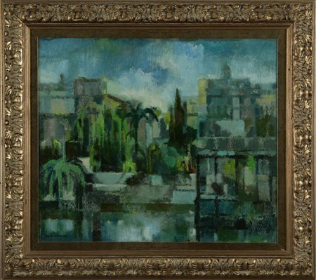 CONVERSANO ROMANO (1920 - 2010) Firma in basso a sinistra. Olio su tela Cm 70x60