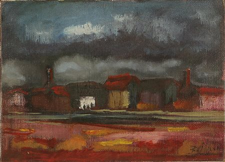 PUGLIESE ENOTRIO (1920 - 1988) Firma in basso a destra. Olio su tela Cm 40x30