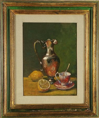 GUSSONI VITTORIO (1893 - 1968) Firma in basso a sinistra. Olio su tavola Cm...